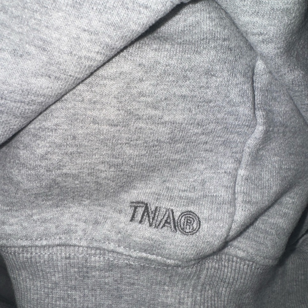 Aritzia TNA Sweatfleece - Boyfriend Fit - Gray Half-Zip Hoodie - Picture 4 of 4